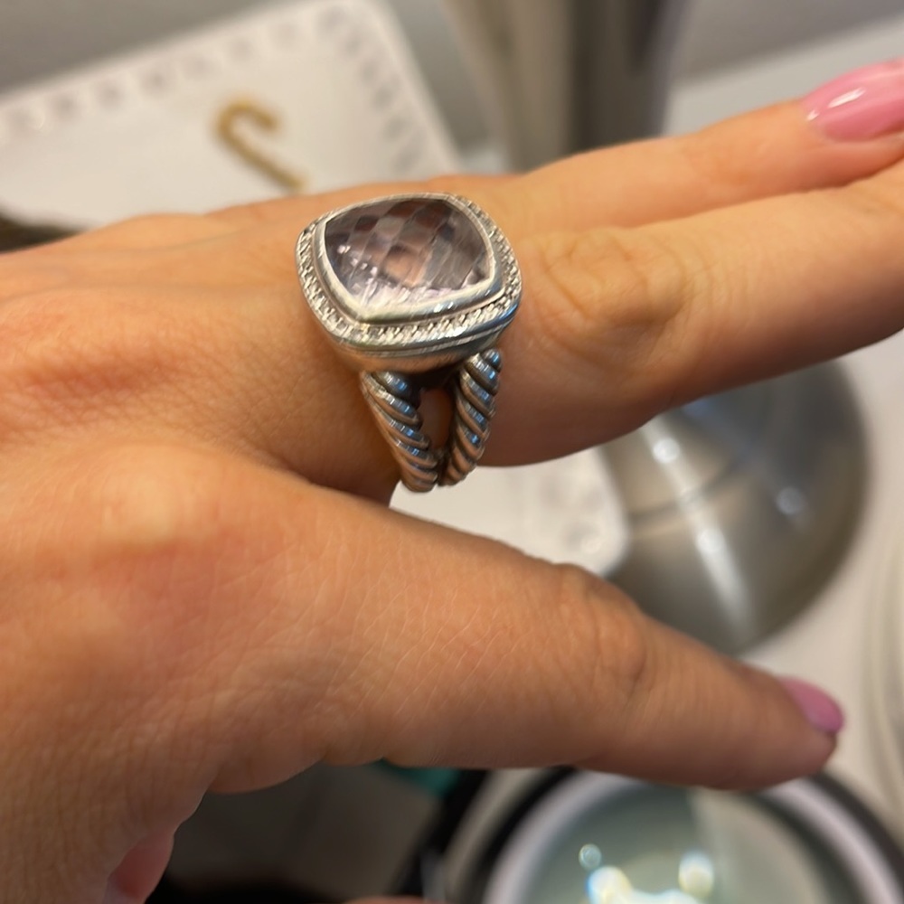 David Yurman 14MM Lavender Amethyst Albion Ring diamonds 925 rare authentic 10.5 - Picture 5 of 16